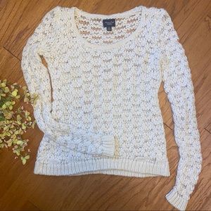 American Eagle Wool Knit Sweater Ivory Small